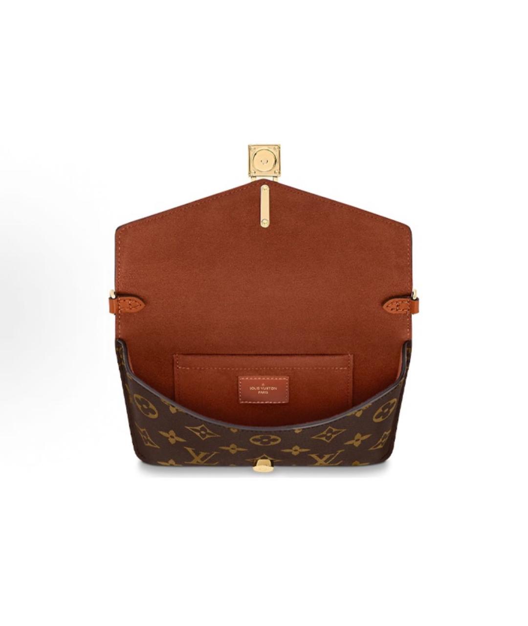 LOUIS VUITTON Коричневая кожаная сумка через плечо, фото 4