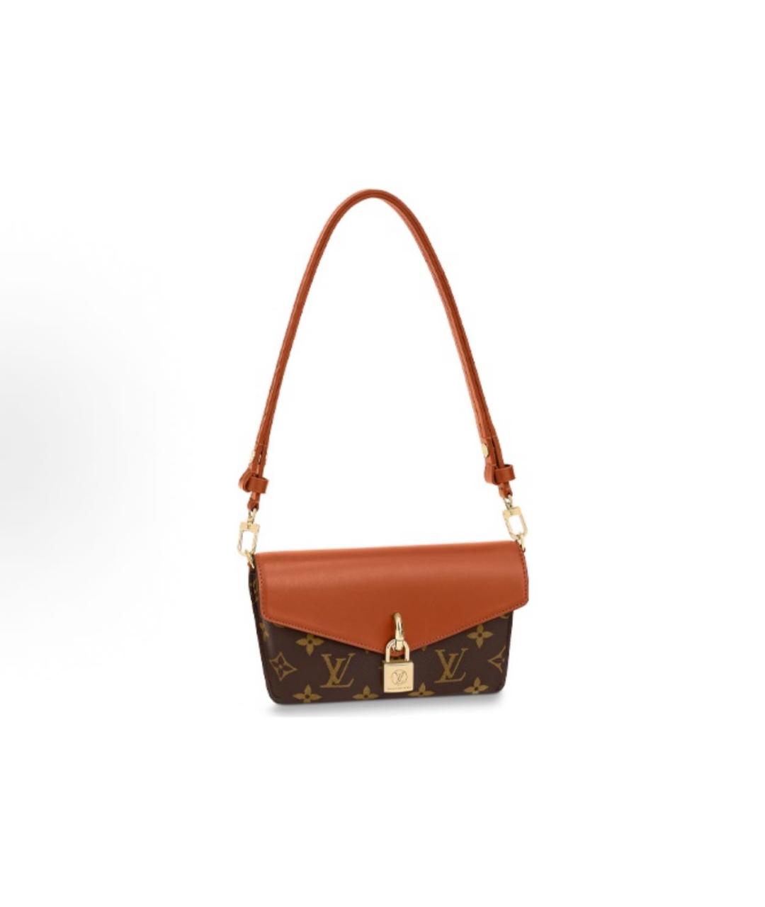 LOUIS VUITTON Коричневая кожаная сумка через плечо, фото 2