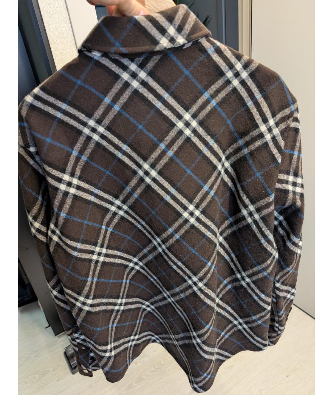 BURBERRY Коричневая шерстяная кэжуал рубашка, фото 2