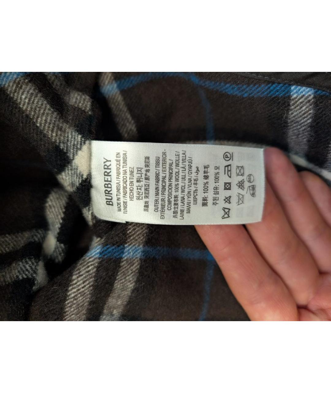 BURBERRY Коричневая шерстяная кэжуал рубашка, фото 5
