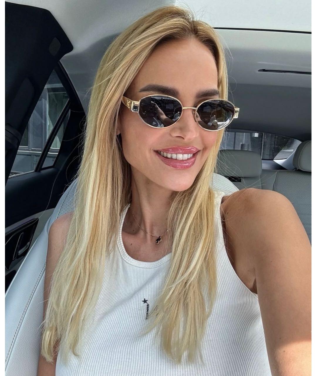 CELINE Золотые металлические солнцезащитные очки, фото 7
