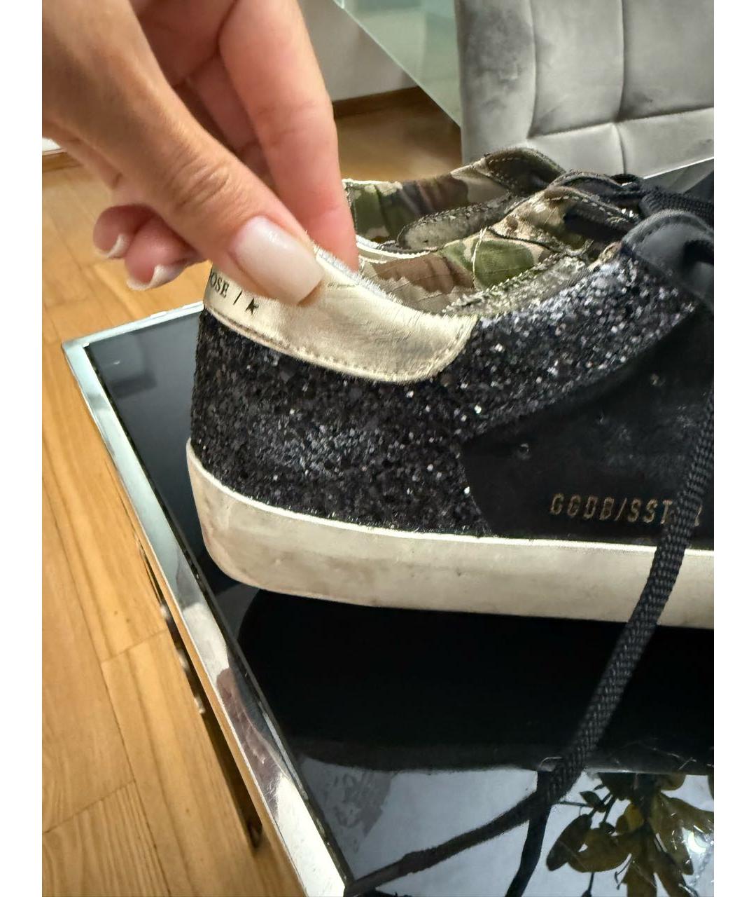 GOLDEN GOOSE DELUXE BRAND Черные кожаные кеды, фото 2