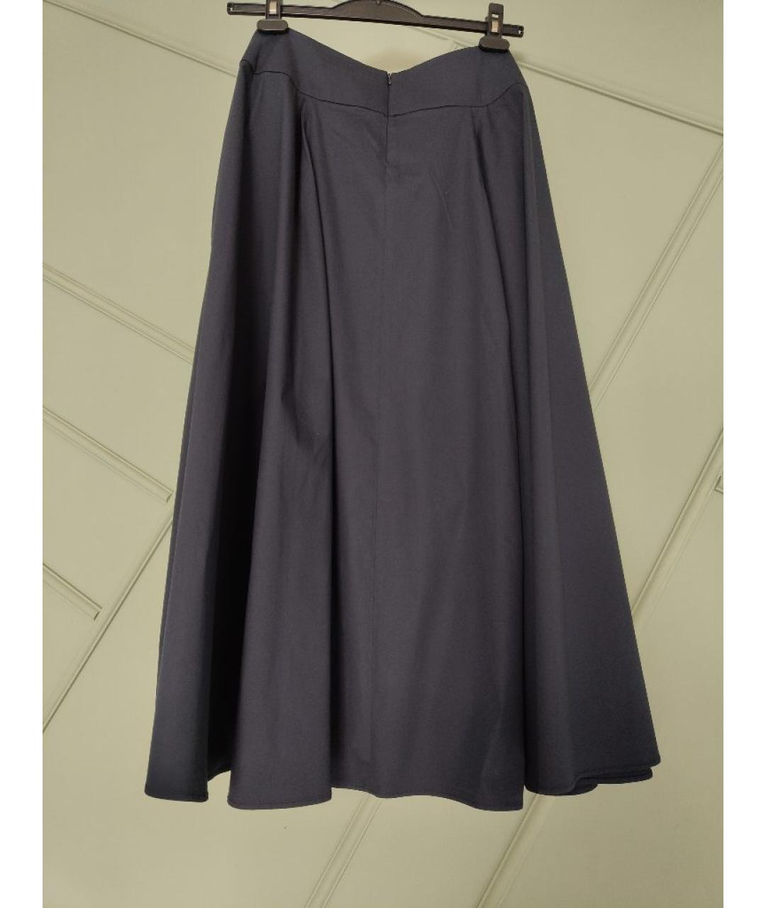 'S MAX MARA Синяя хлопковая юбка макси, фото 2