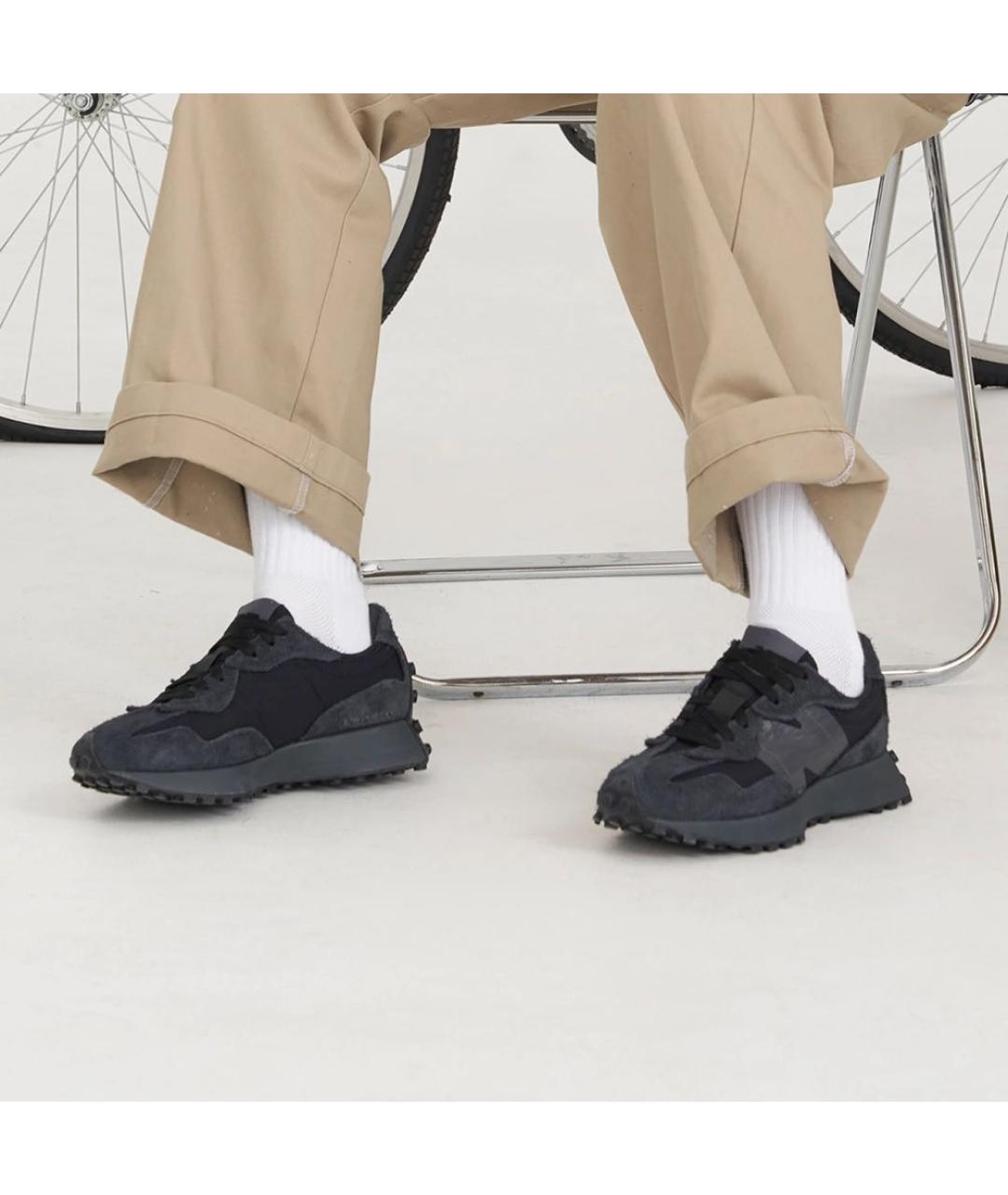NEW BALANCE Черные замшевые низкие кроссовки / кеды, фото 7