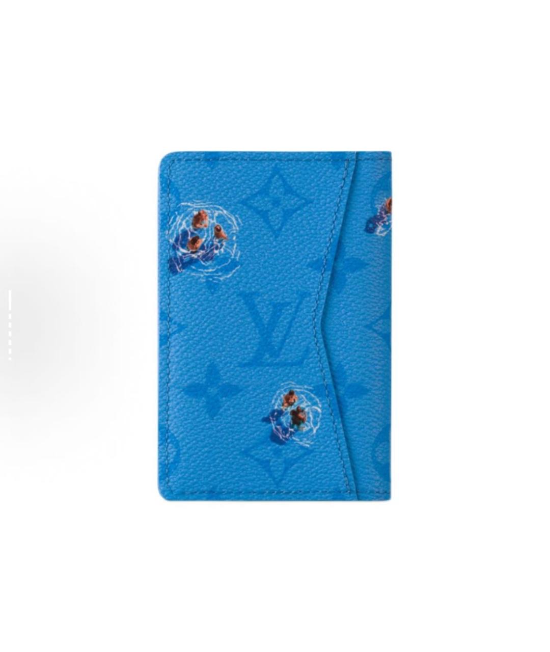 LOUIS VUITTON Синий кожаный кошелек, фото 3