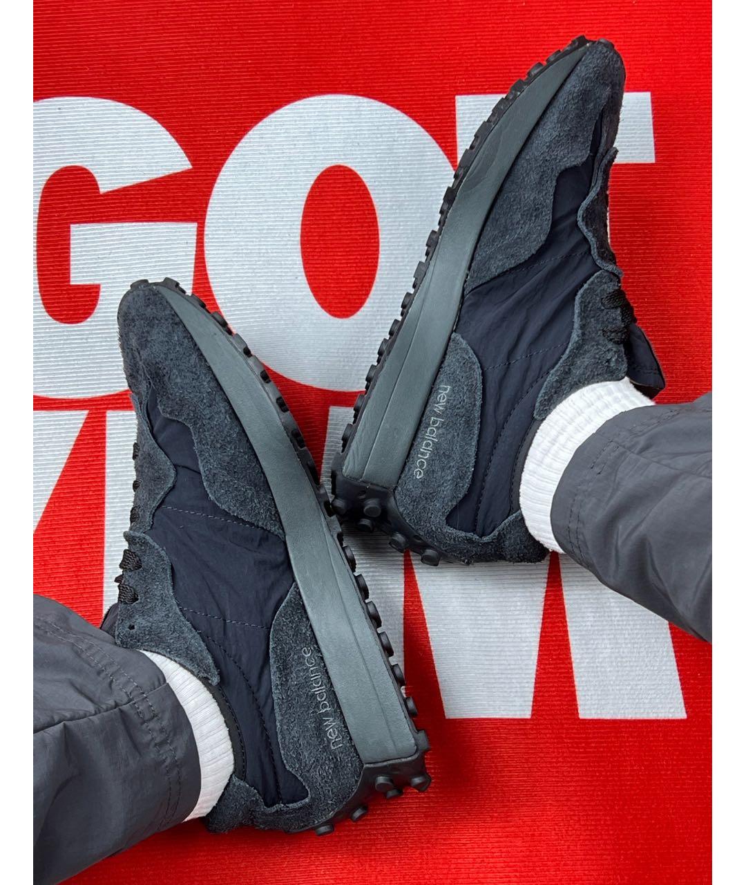 NEW BALANCE Черные замшевые низкие кроссовки / кеды, фото 5