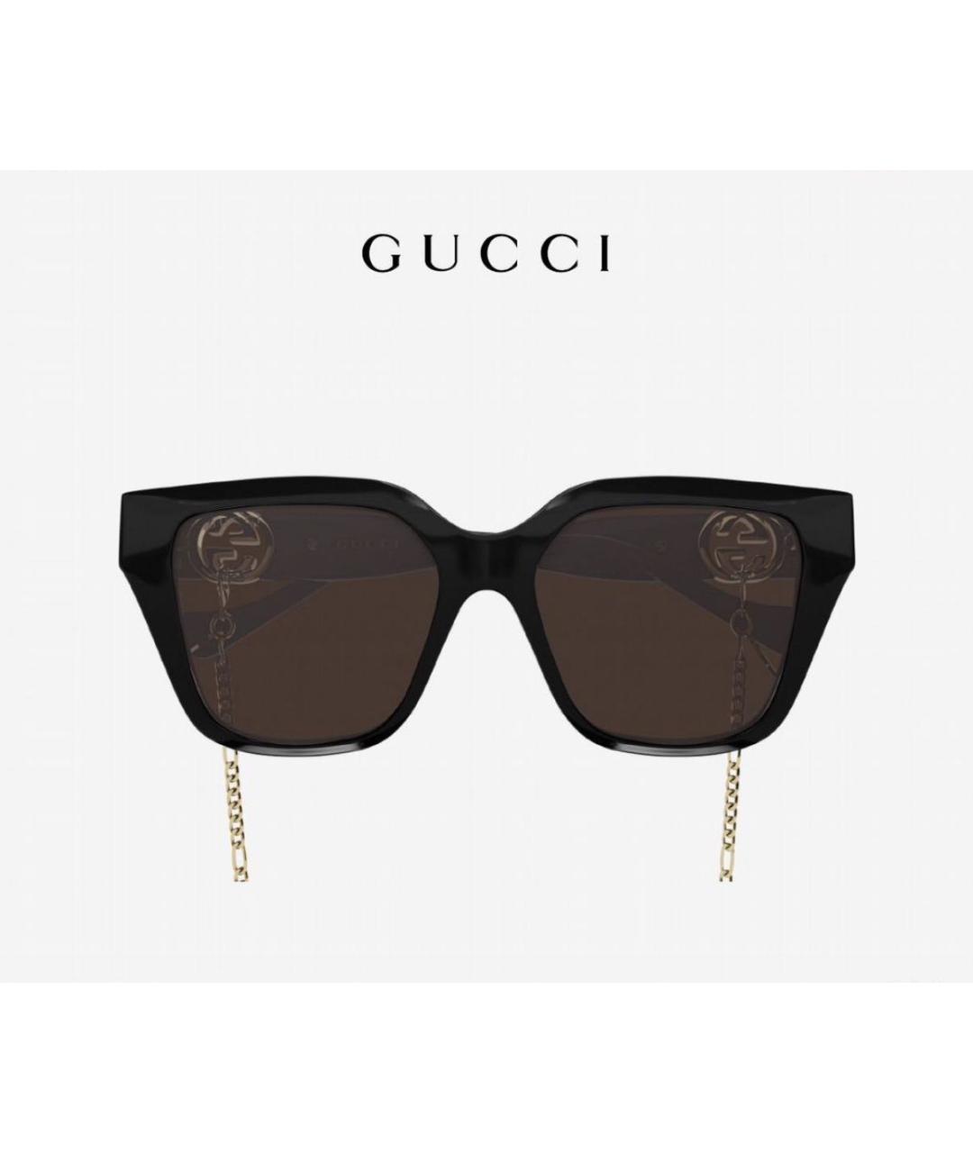 GUCCI Коричневые пластиковые солнцезащитные очки, фото 5