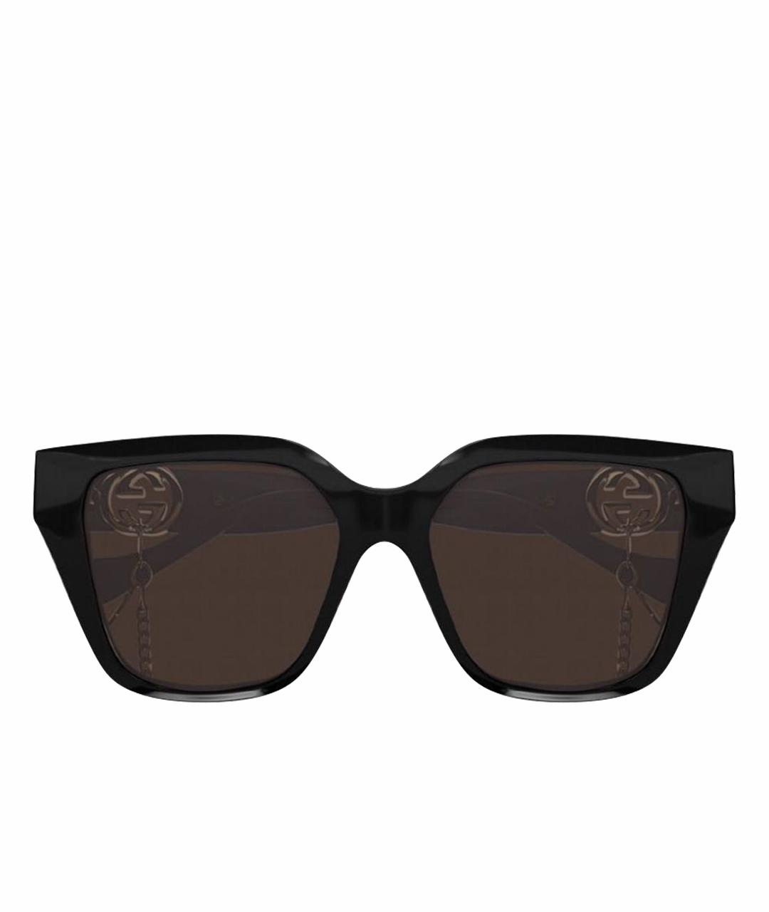 GUCCI Коричневые пластиковые солнцезащитные очки, фото 1