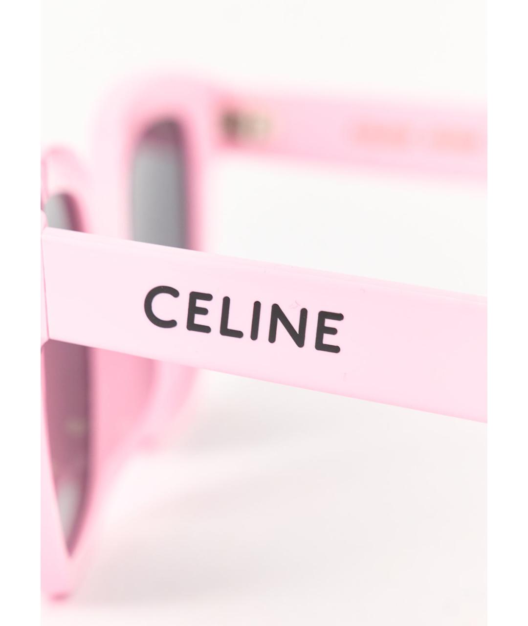 CELINE Розовые пластиковые солнцезащитные очки, фото 4