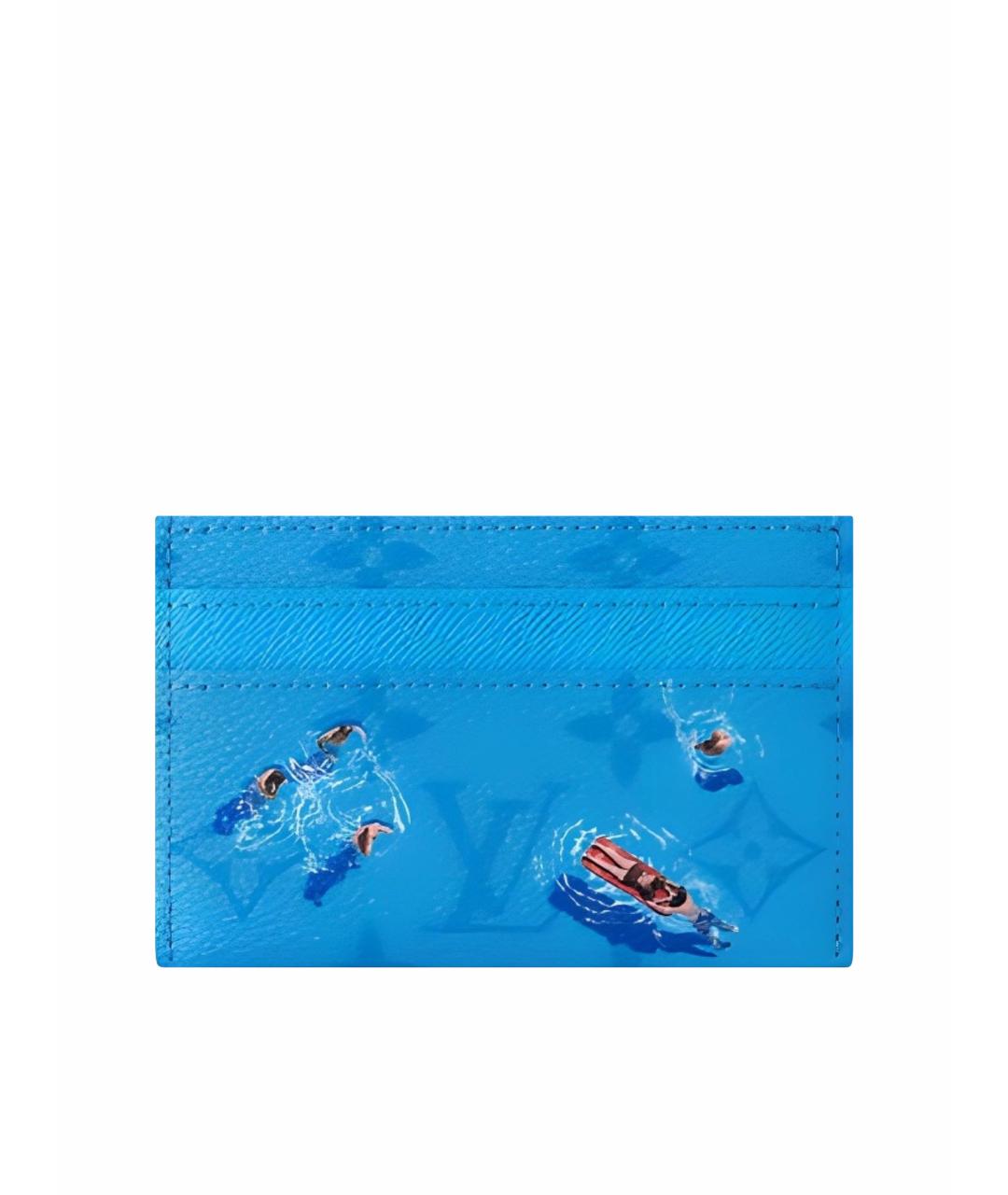 LOUIS VUITTON Синий кожаный кардхолдер, фото 1