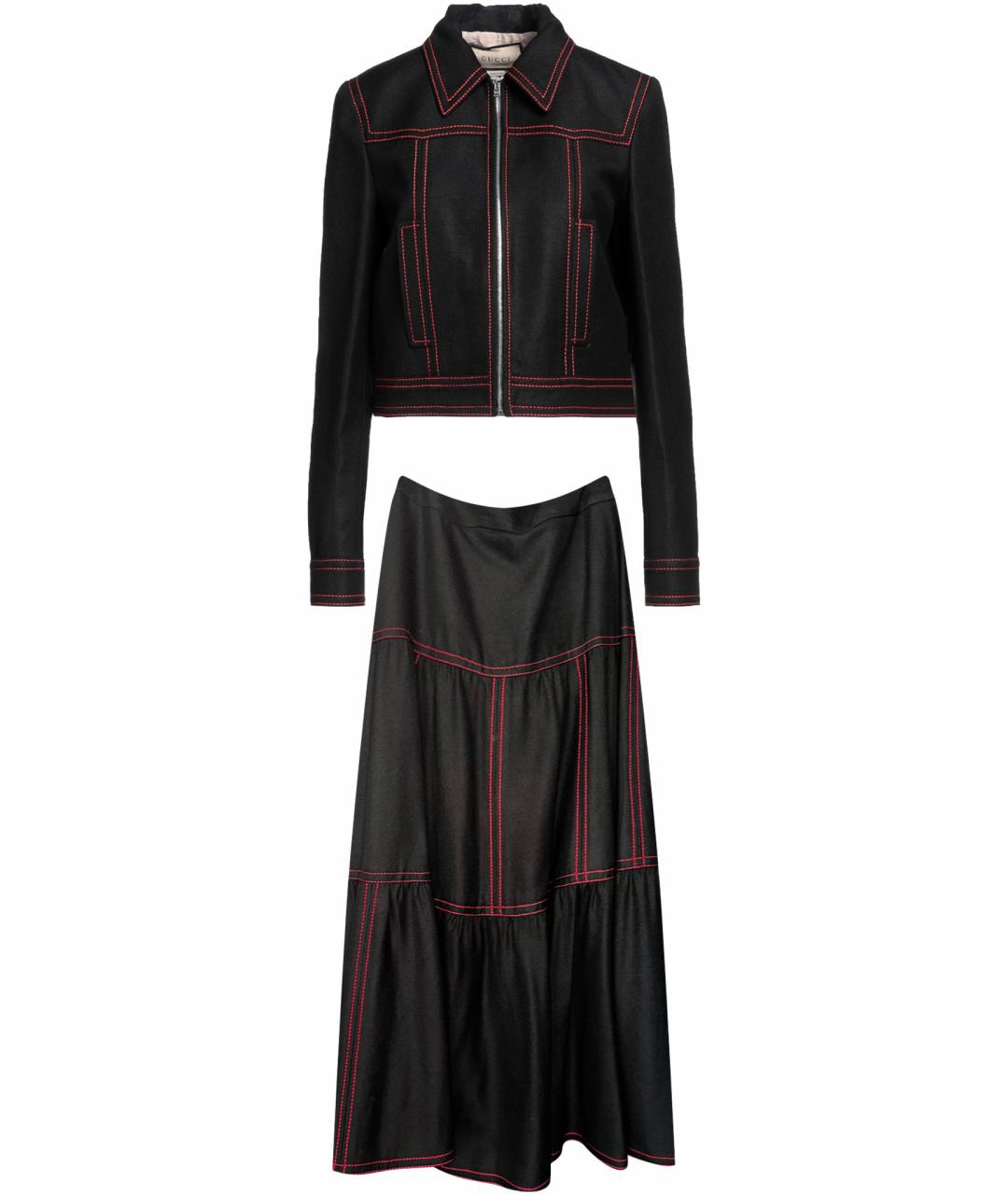 GUCCI Черный вискозный костюм с юбками, фото 1