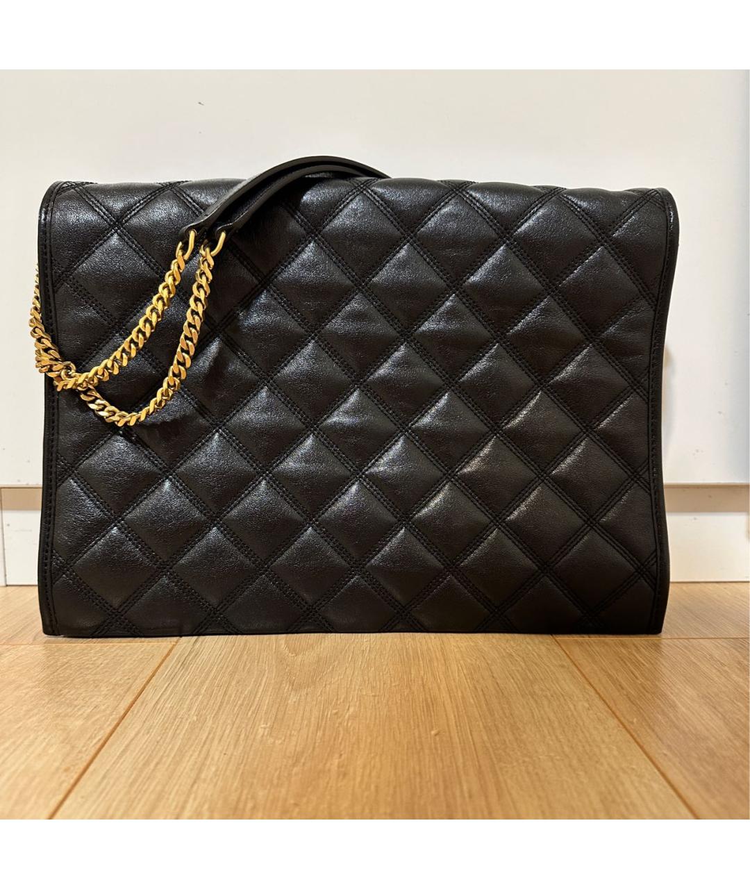 SAINT LAURENT Черная кожаная сумка через плечо, фото 2