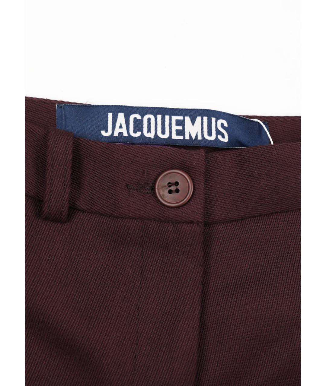 JACQUEMUS Бордовые прямые брюки, фото 3
