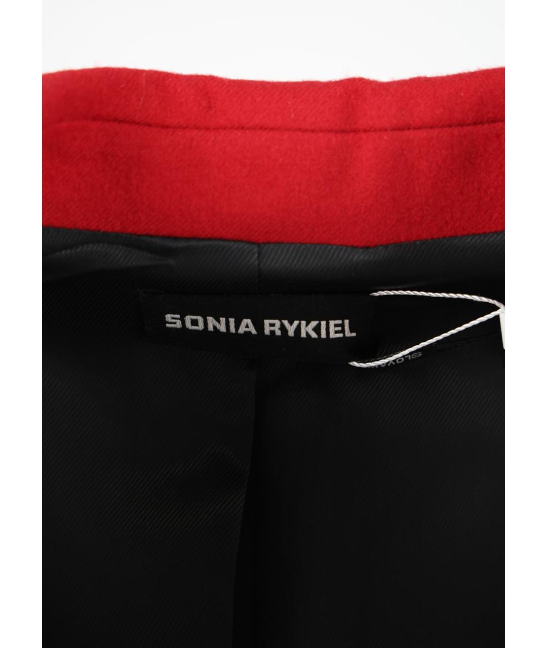 SONIA RYKIEL Красное шерстяное пальто, фото 3
