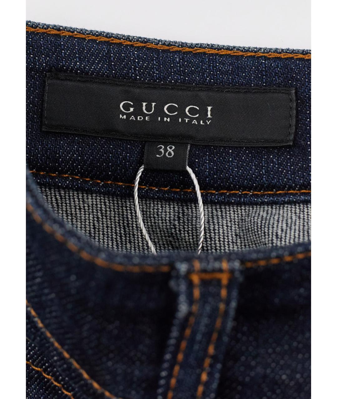 GUCCI Синие хлопковые прямые джинсы, фото 3