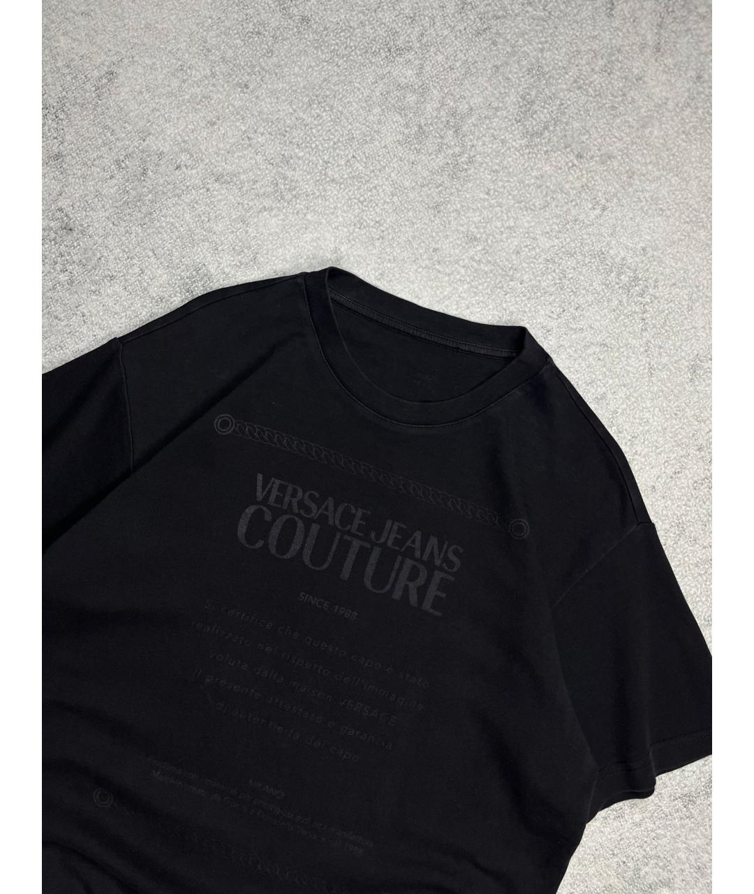 VERSACE Черная хлопковая футболка, фото 2