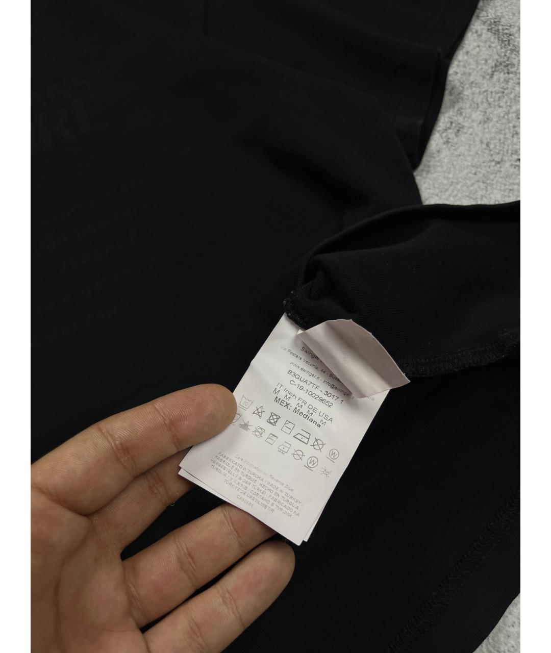 VERSACE Черная хлопковая футболка, фото 6
