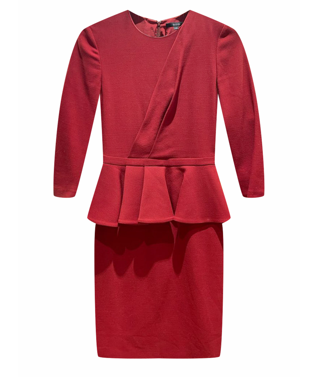 GUCCI Бордовое шерстяное повседневное платье, фото 1