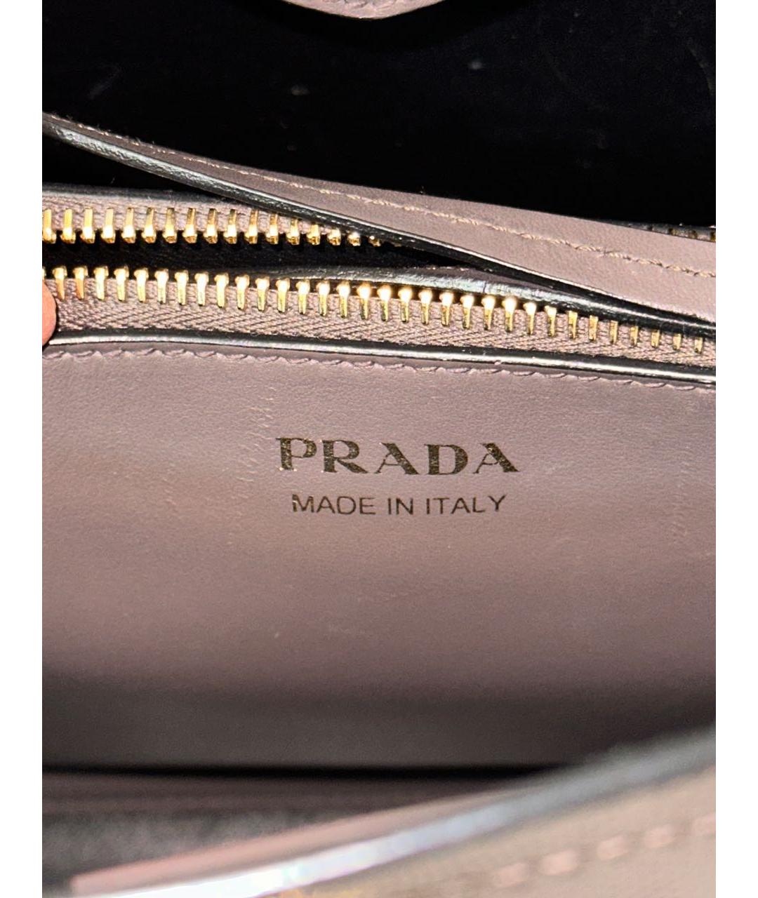 PRADA Антрацитовая кожаная сумка через плечо, фото 7