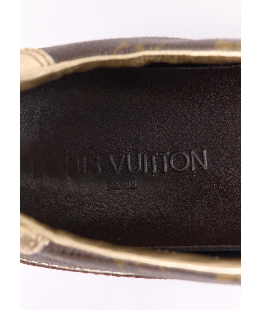 LOUIS VUITTON Коричневые кожаные кеды, фото 3