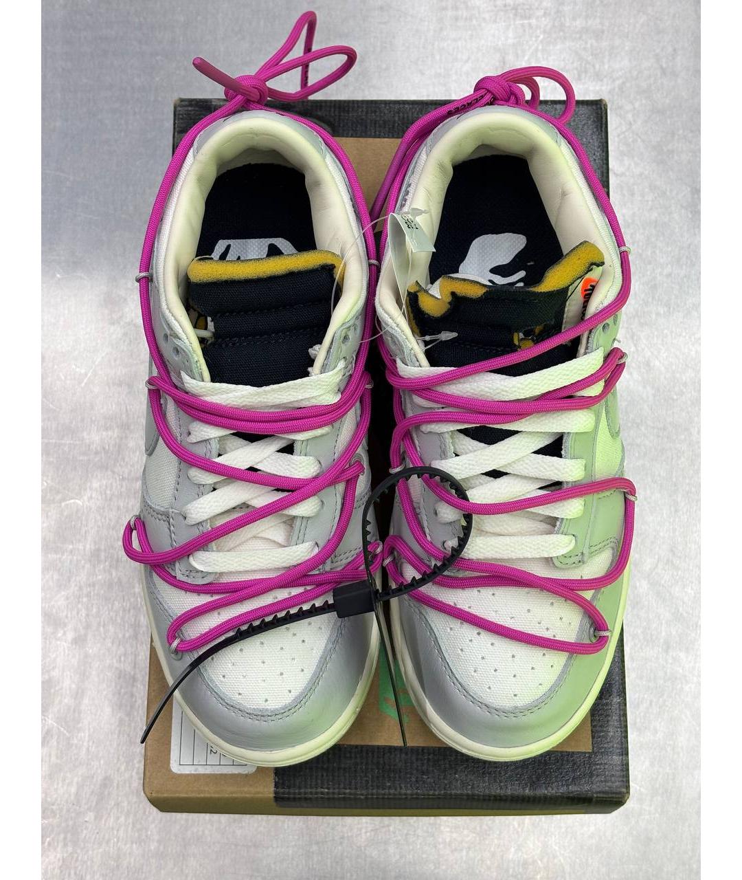 NIKE X OFF-WHITE Серые кожаные кеды, фото 2