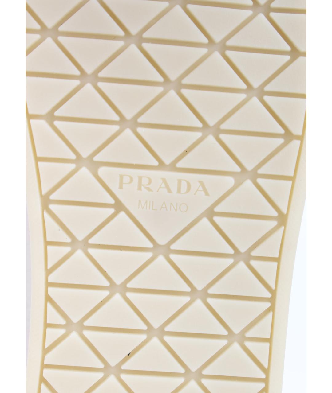 PRADA Серые кожаные кеды, фото 5