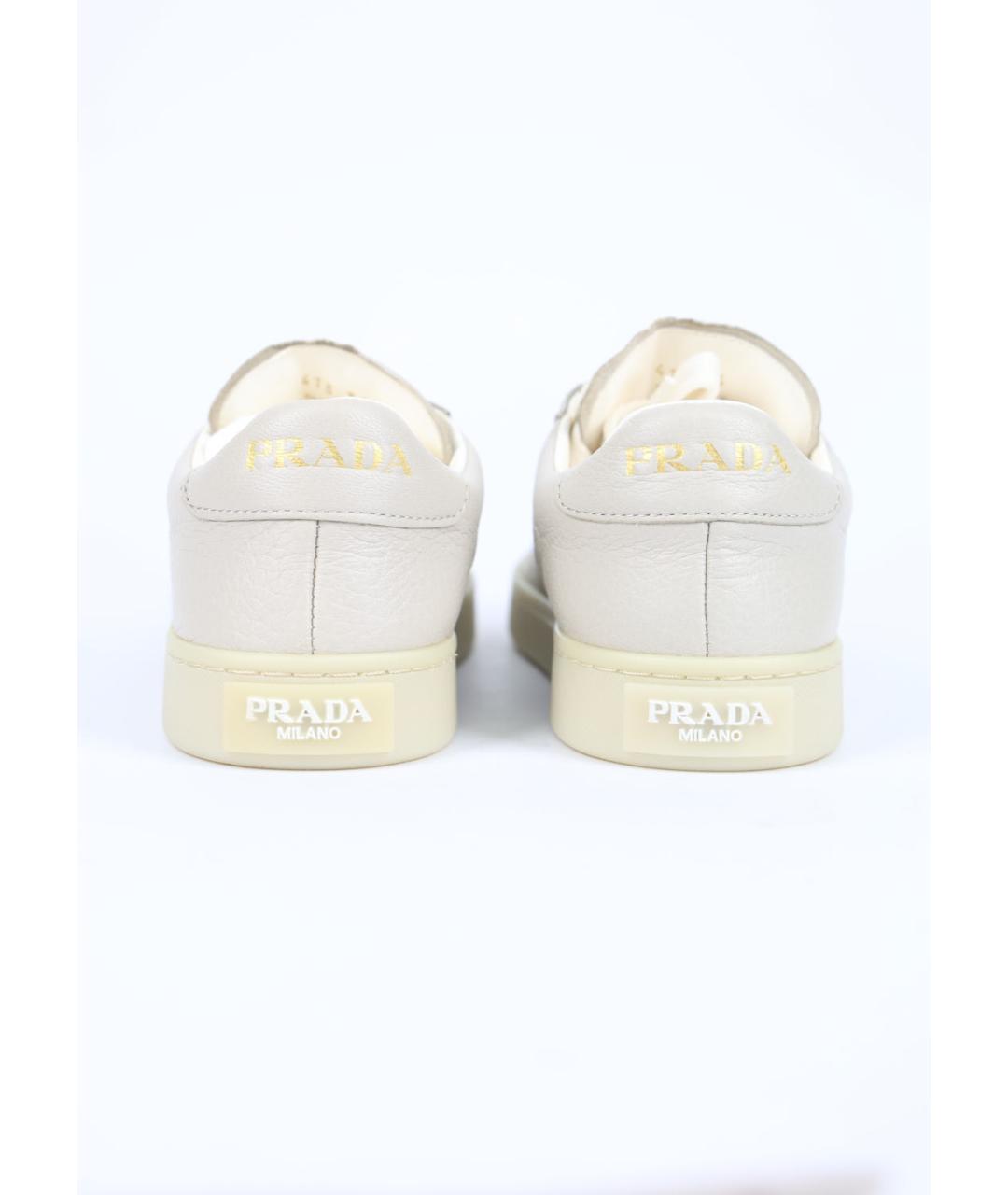 PRADA Серые кожаные кеды, фото 4