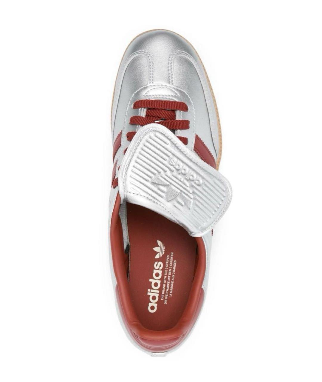 ADIDAS Серебряные кожаные кроссовки, фото 3