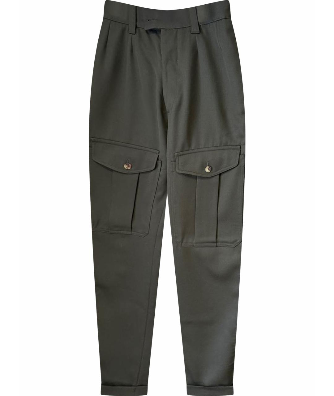 ALEXANDER MCQUEEN Хаки хлопковые повседневные брюки, фото 1