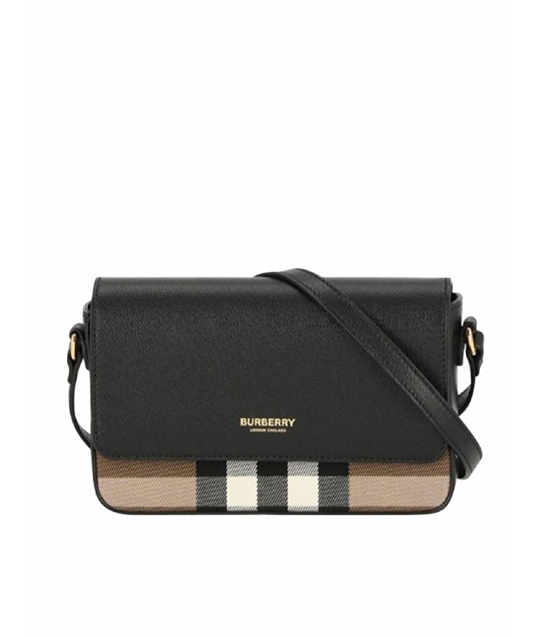 BURBERRY Черная кожаная сумка через плечо, фото 1