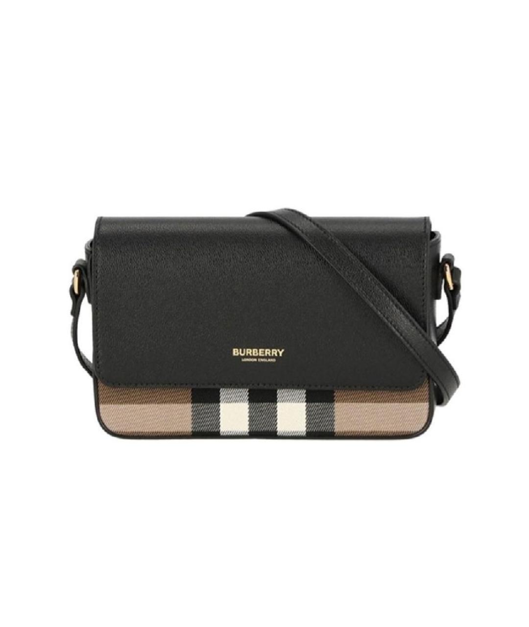 BURBERRY Черная кожаная сумка через плечо, фото 4