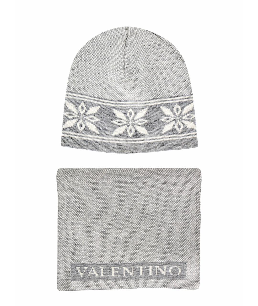 VALENTINO Серая шерстяная шапка, фото 1