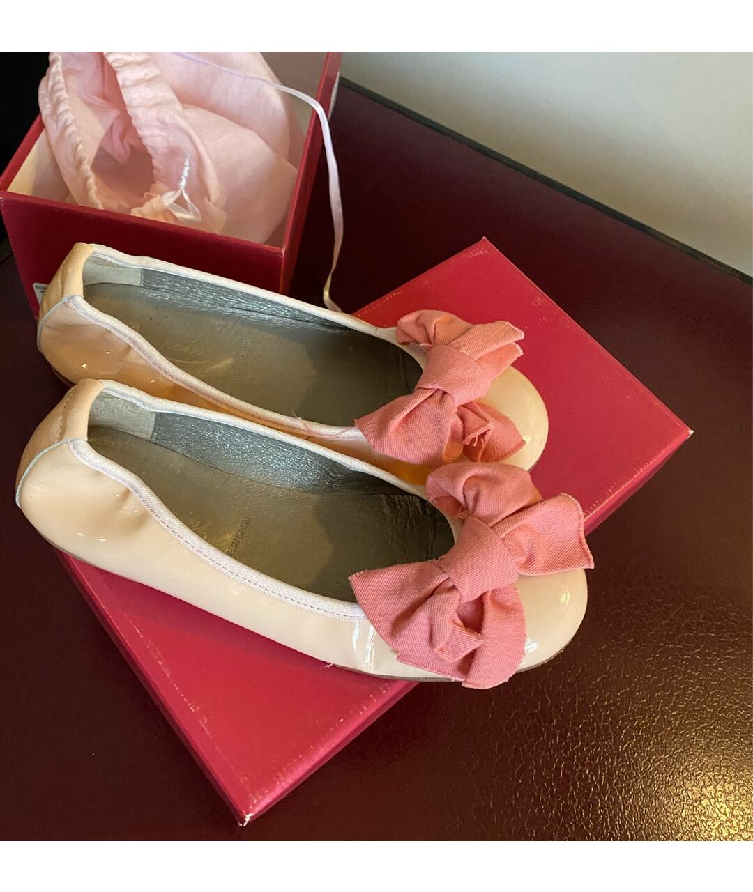 BONPOINT Розовые балетки из лакированной кожи, фото 6