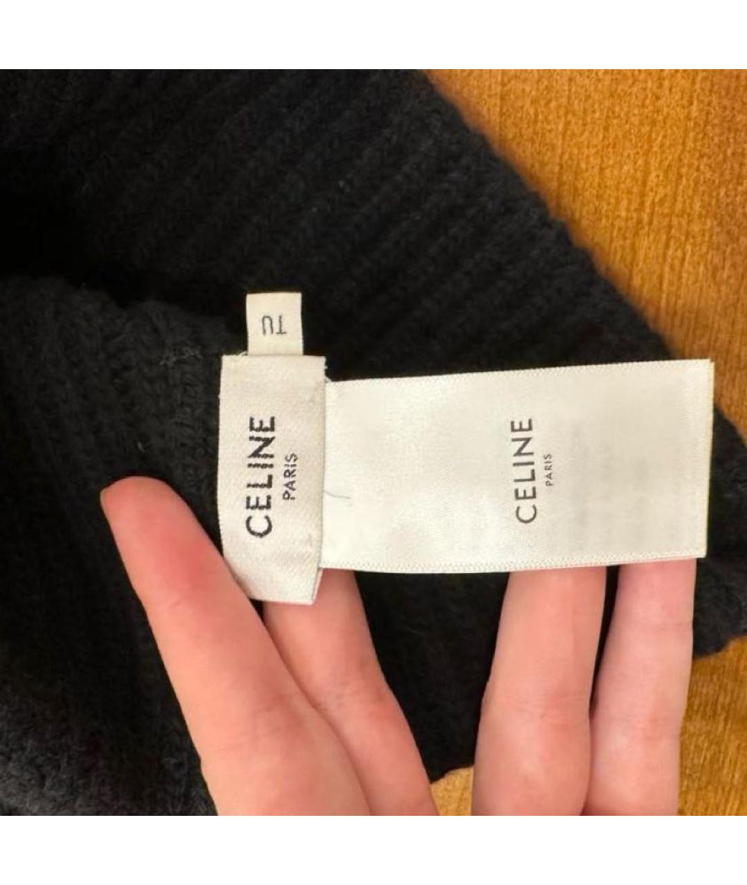 CELINE Черная шерстяная шапка, фото 3