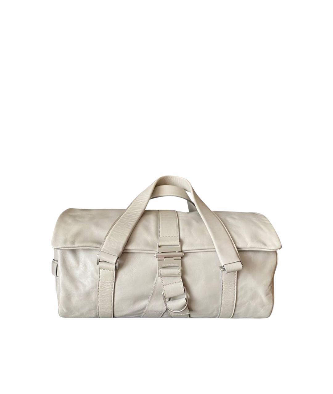 EMPORIO ARMANI Серая кожаная дорожная/спортивная сумка, фото 1