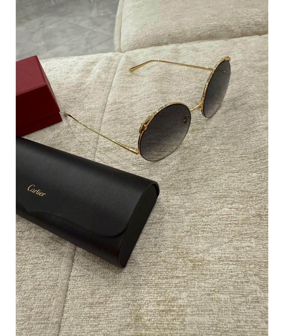 CARTIER Золотые металлические солнцезащитные очки, фото 5