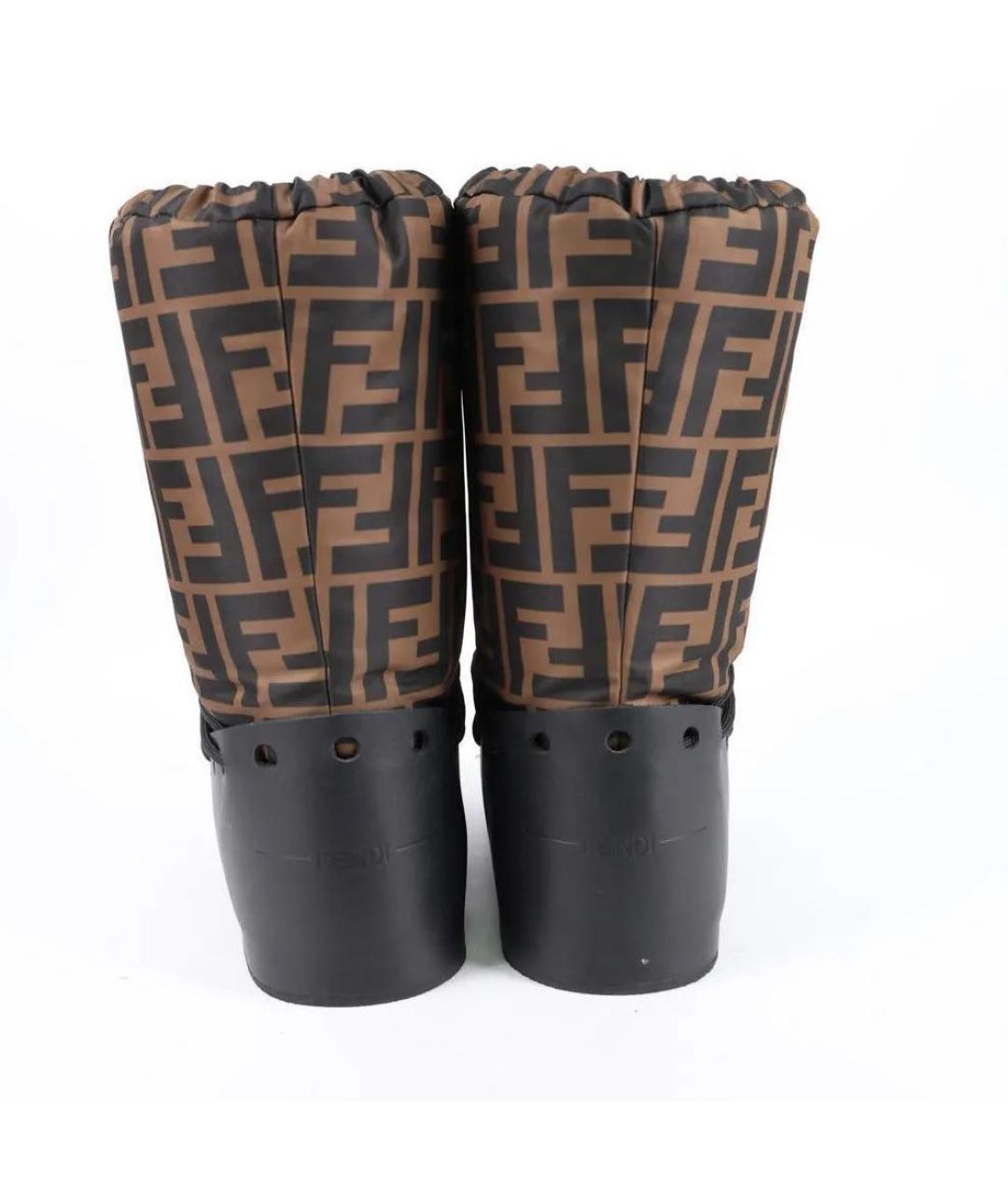 FENDI Коричневые кожаные сапоги, фото 4