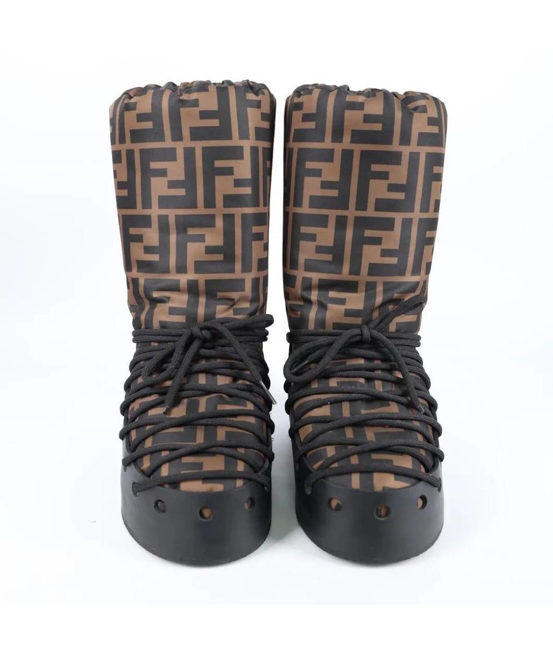 FENDI Коричневые кожаные сапоги, фото 3
