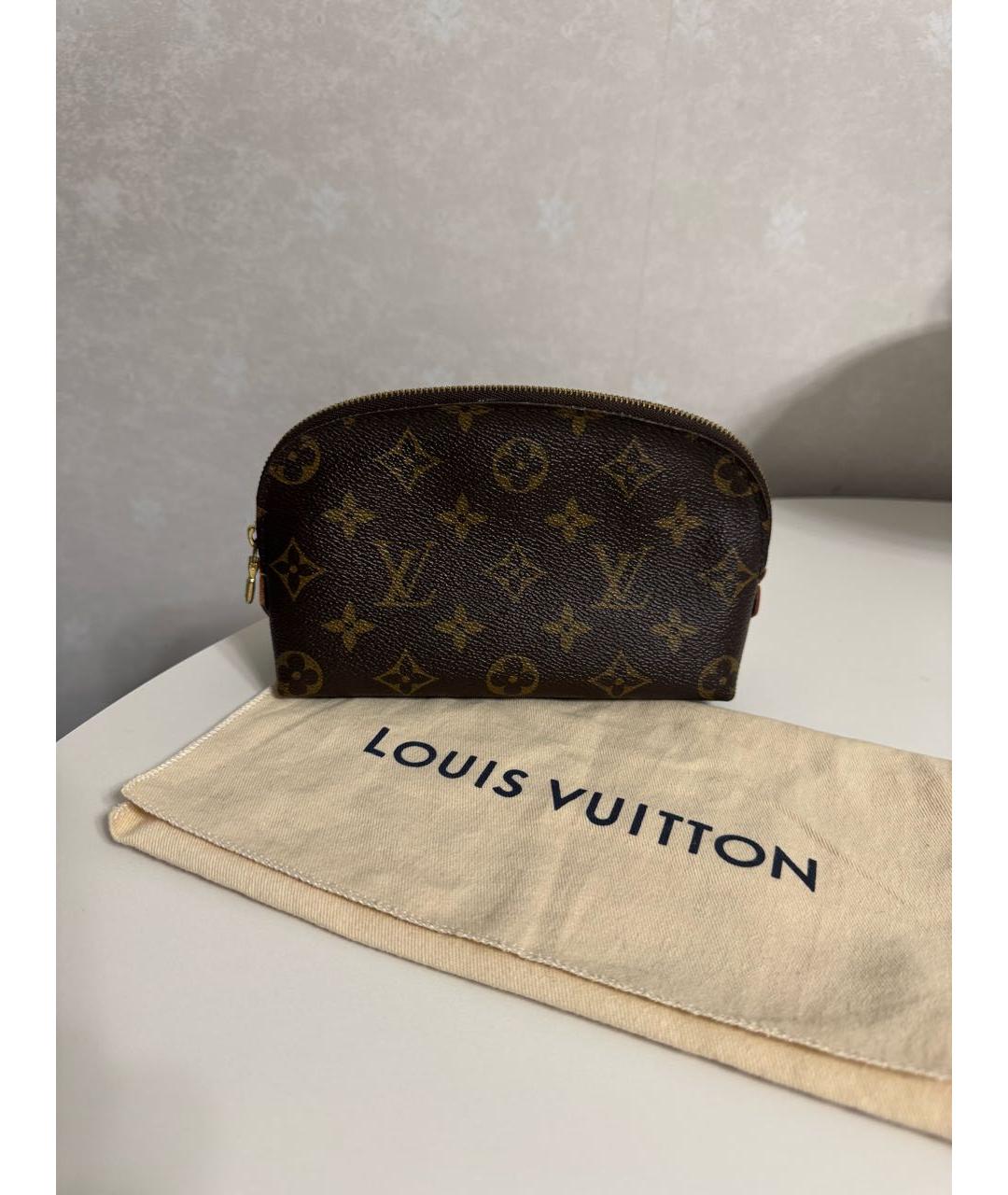 LOUIS VUITTON Коричневая косметичка из искусственной кожи, фото 2