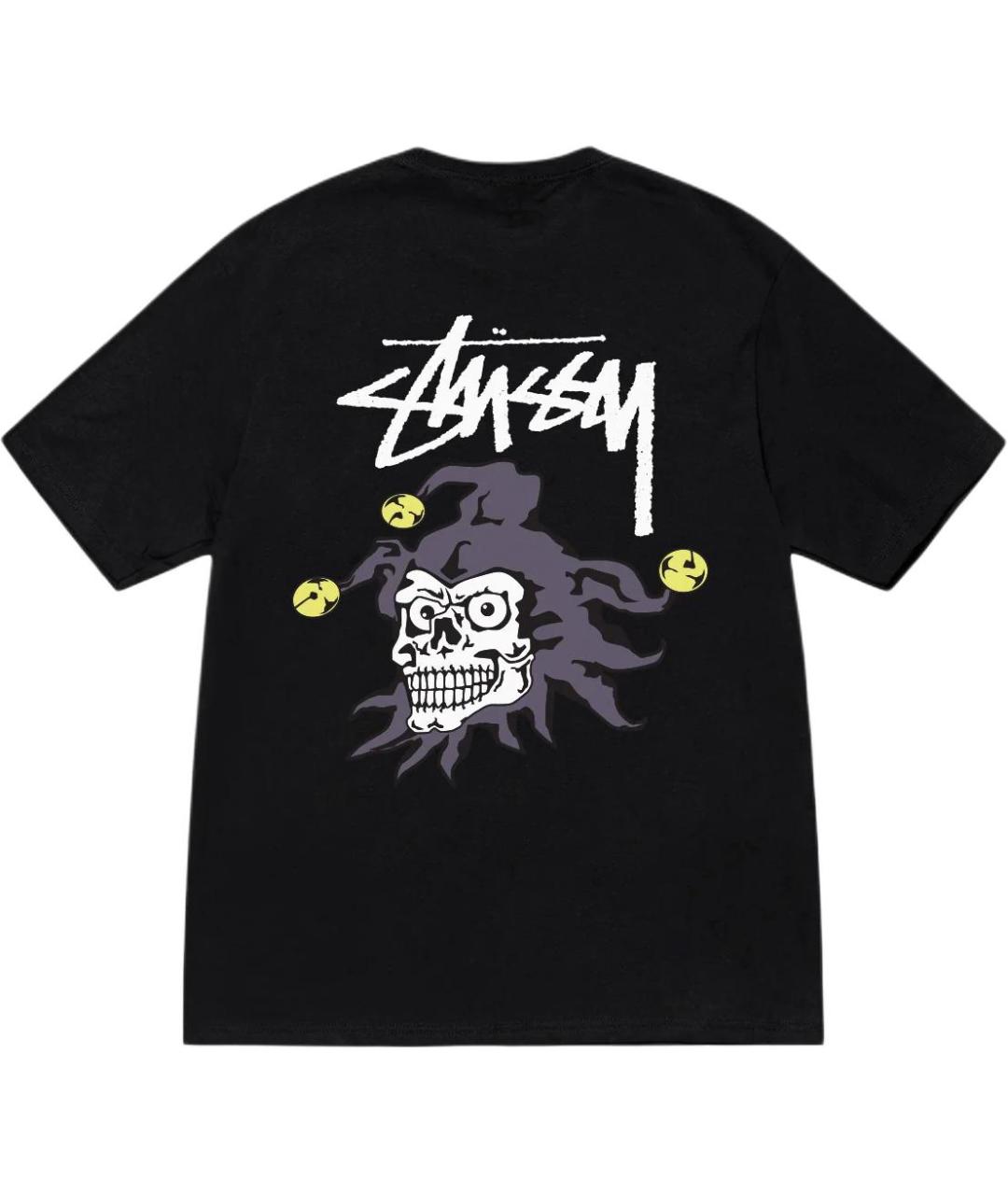 STUSSY Черная хлопковая футболка, фото 2