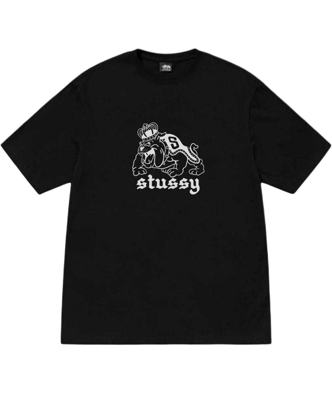 STUSSY Черная хлопковая футболка, фото 1