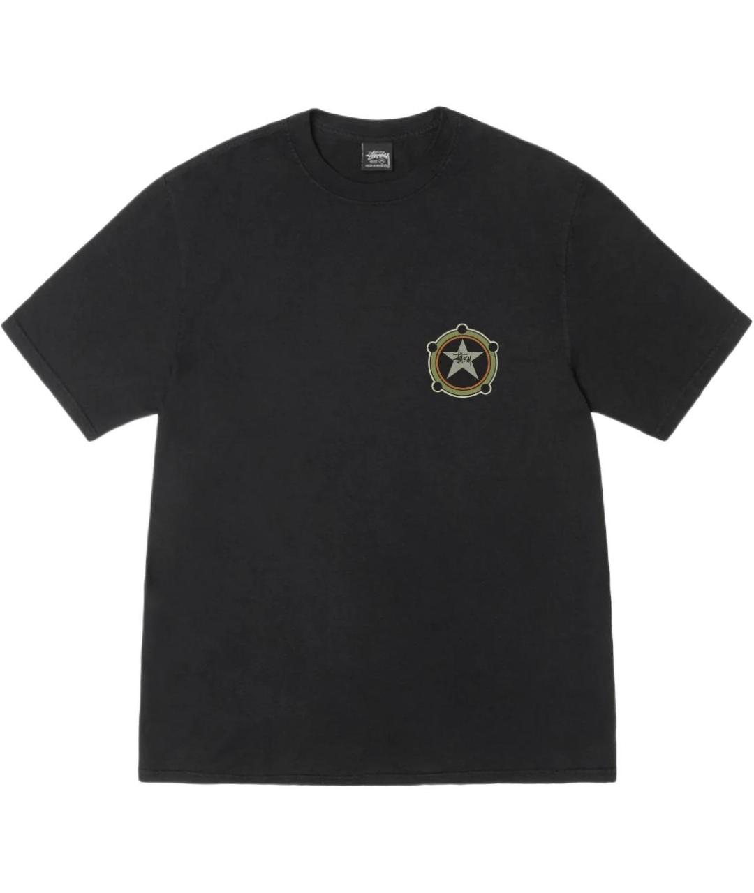 STUSSY Черная хлопковая футболка, фото 1