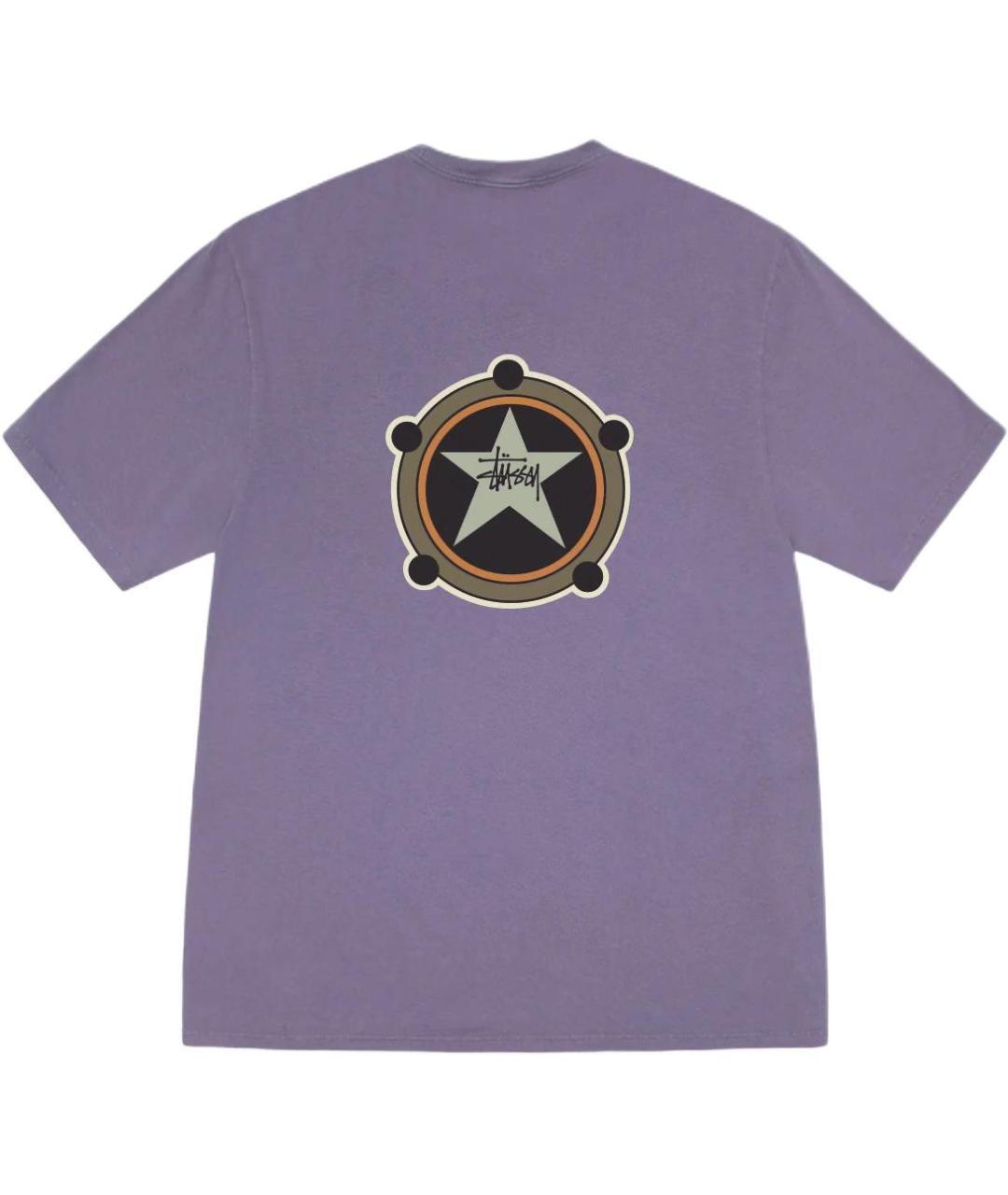 STUSSY Фиолетовая хлопковая футболка, фото 2