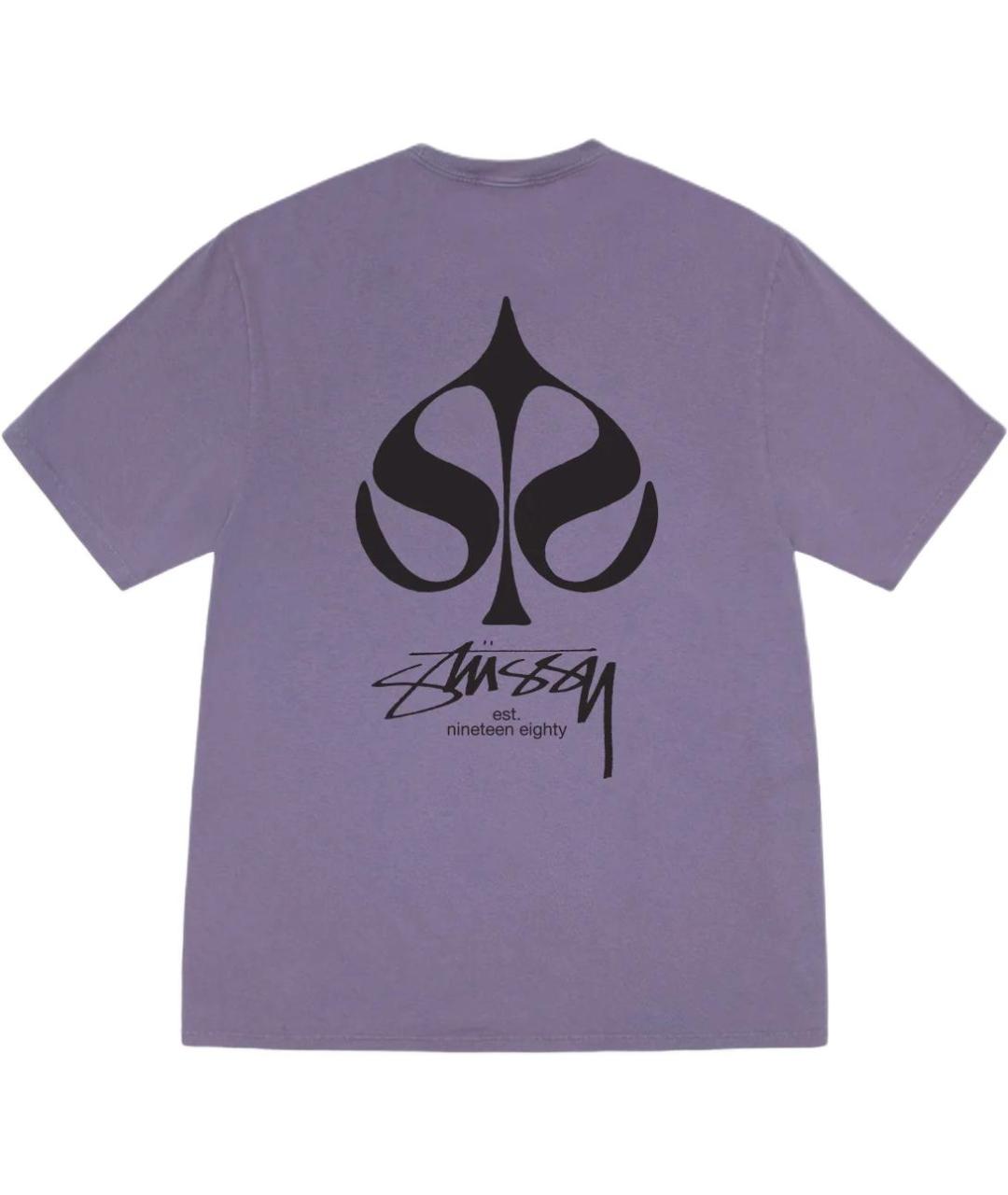 STUSSY Фиолетовая хлопковая футболка, фото 1