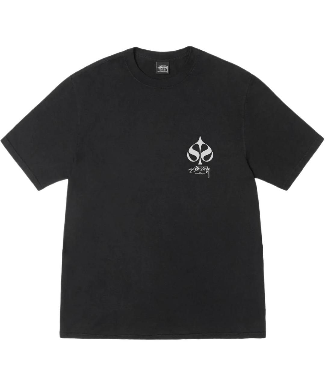 STUSSY Черная хлопковая футболка, фото 1