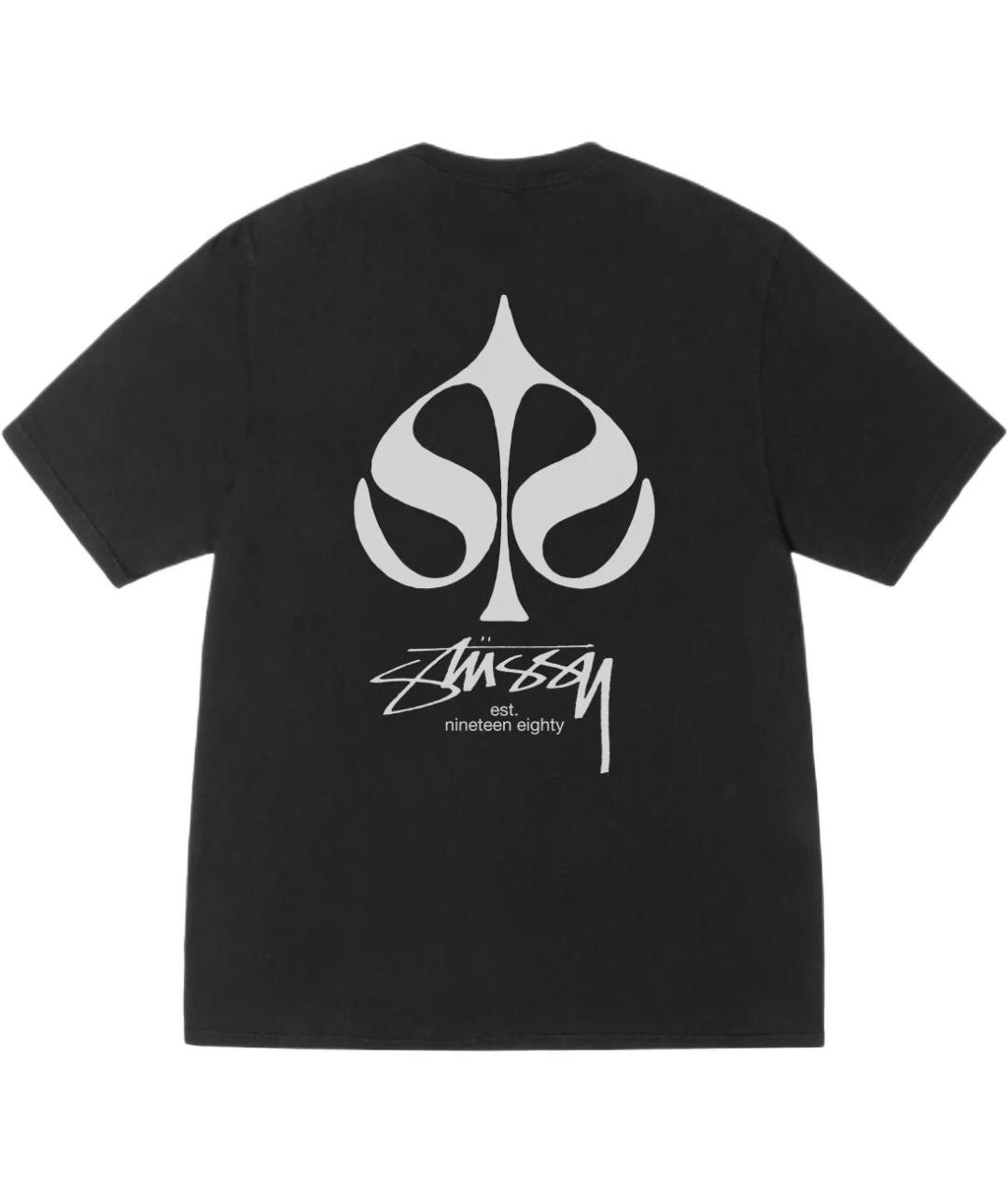 STUSSY Черная хлопковая футболка, фото 2