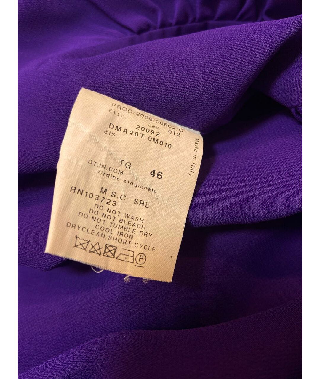 ARMANI COLLEZIONI Фиолетовое шерстяное повседневное платье, фото 3
