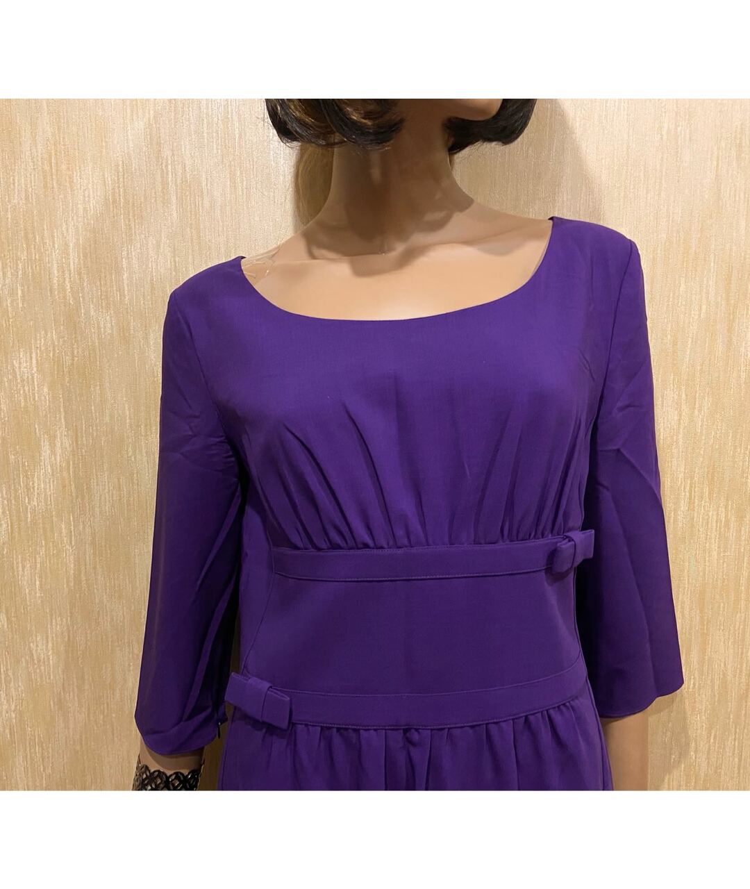 ARMANI COLLEZIONI Фиолетовое шерстяное повседневное платье, фото 6