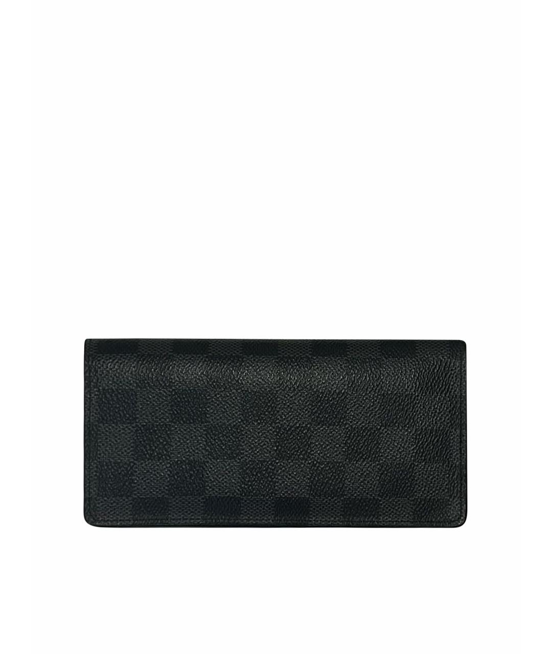 LOUIS VUITTON Антрацитовый кожаный кошелек, фото 1