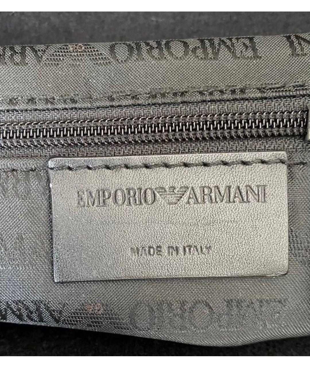 EMPORIO ARMANI Черная шерстяная сумка на плечо, фото 7